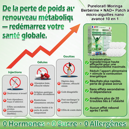[Magasin officiel phare] 👩‍⚕️ | Purelora® Moringa · Berbérine × NAD+ 10-en-1 Patch Nano-Aiguilles Avancé 🇫🇷 | 𝘽𝙖𝙠𝙚𝙙 𝙗𝙮 𝙨𝙘𝙞𝙚𝙣𝙘𝙚 | Formule 10-en-1 | Résultats en 7 jours ⏳