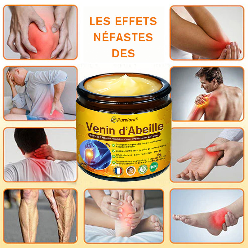 Purelora® Crème Apitoxine pour Soulager les Douleurs Articulaires et Réparer – Cicatrisation Profonde de l'Os et Soulagement Instantané de la Douleur (Formule Officielle Britannique)