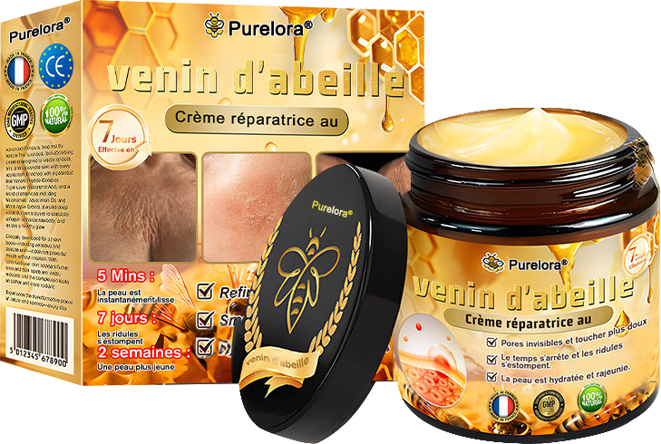 "Fabriqué et expédié de France|✅ Boutique officielle✨Purelora® venin d'abeille Crème réparatrice au 🔥 DERNIER JOUR - 80 % DE RÉDUCTION 💎"